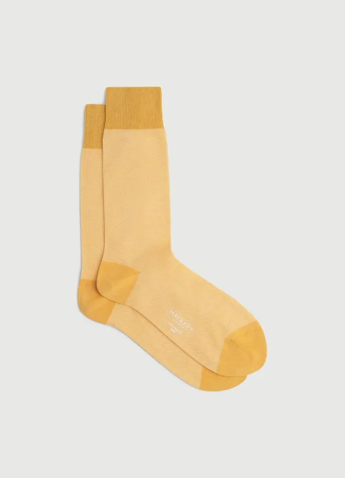 Men Socks and Underwear Hackett London Birds Eye Cotton Socks Yellow