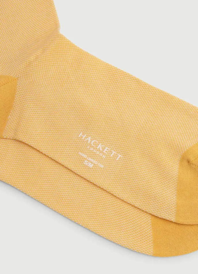 Men Socks and Underwear Hackett London Birds Eye Cotton Socks Yellow