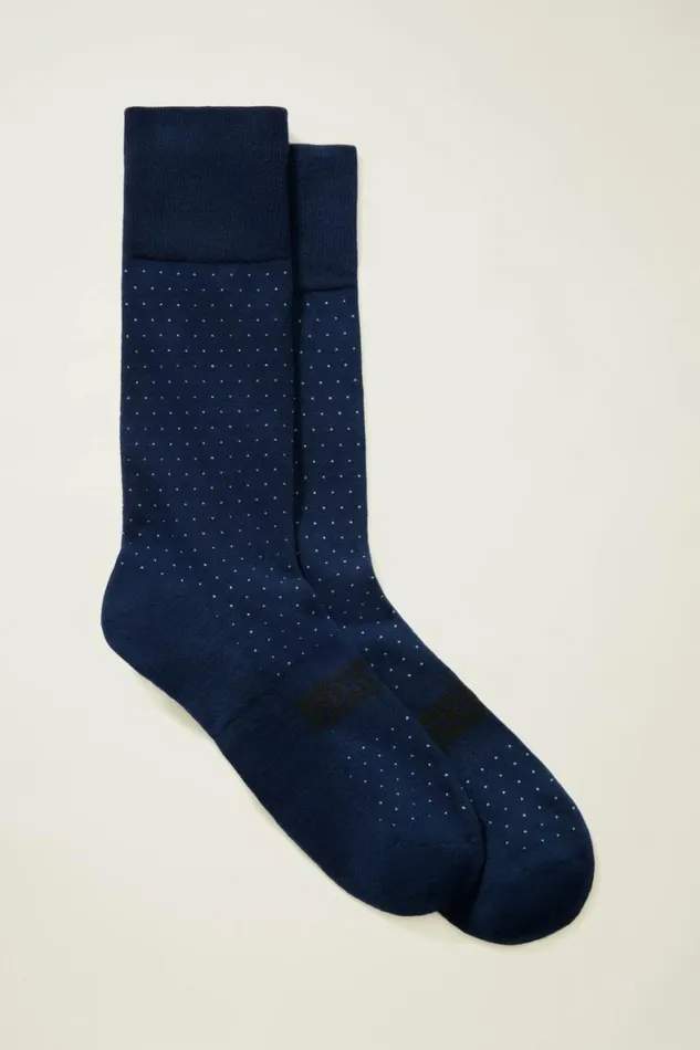 Men Soft Everyday Socks Navy Pin Dot Bonobos Socks and Underwear