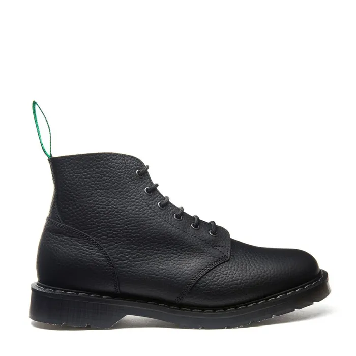 Men Solovair Astronaut Boots Black Greasy Grain 6 Eye Astronaut Boot