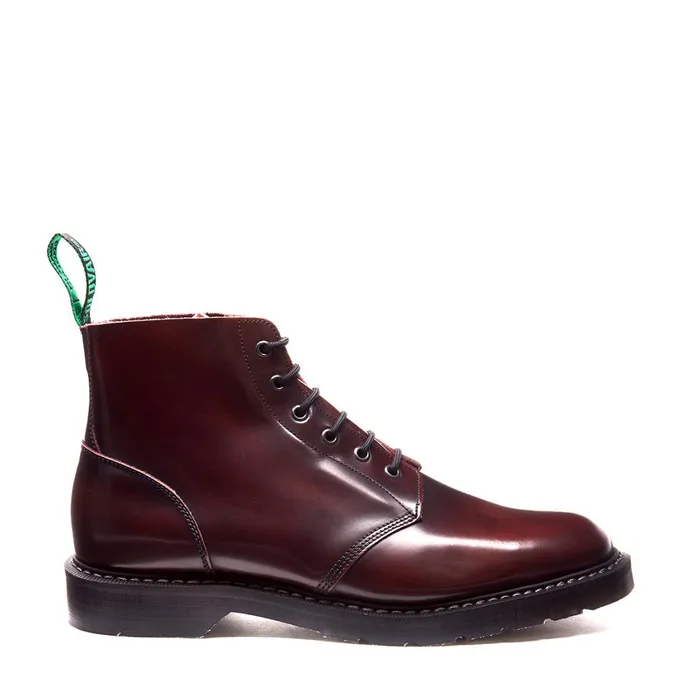 Men Solovair Astronaut Boots Burgundy RubOff 6 Eye Astronaut Boot