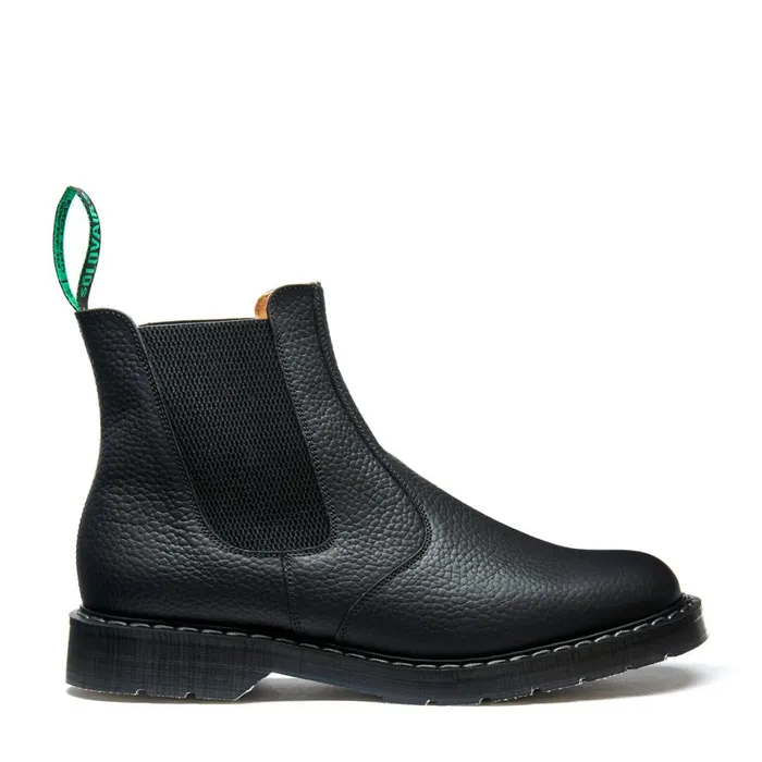 Men Solovair Chelsea Boots Black Greasy Grain Dealer Boot