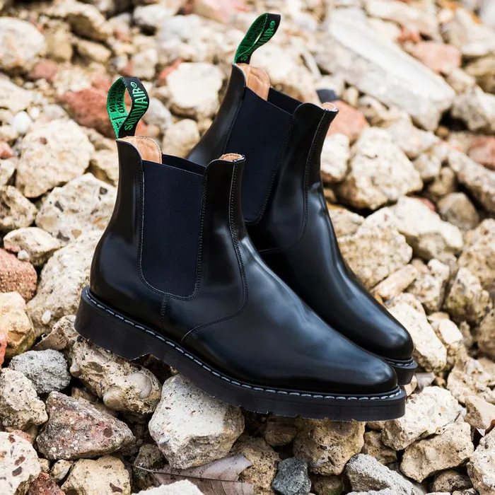 Men Solovair Chelsea Boots Navy Blue and Black Dealer Boot