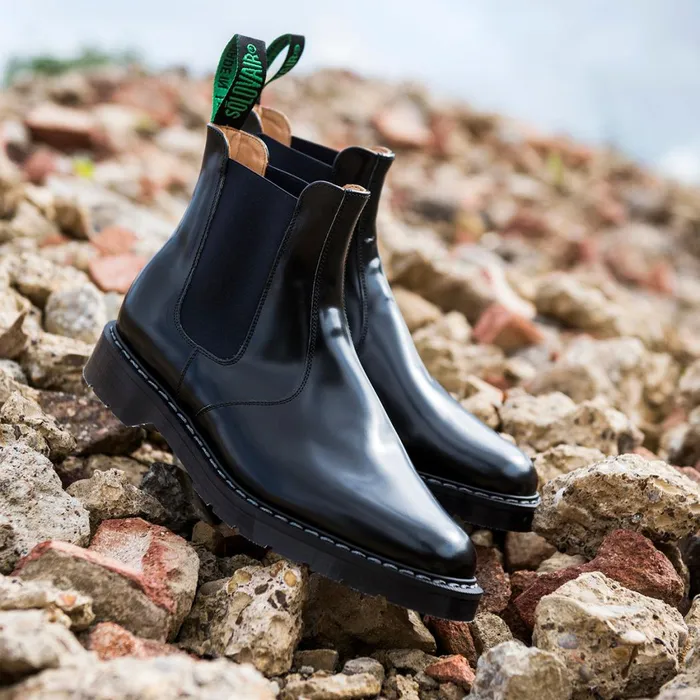 Men Solovair Chelsea Boots Navy Blue and Black Dealer Boot