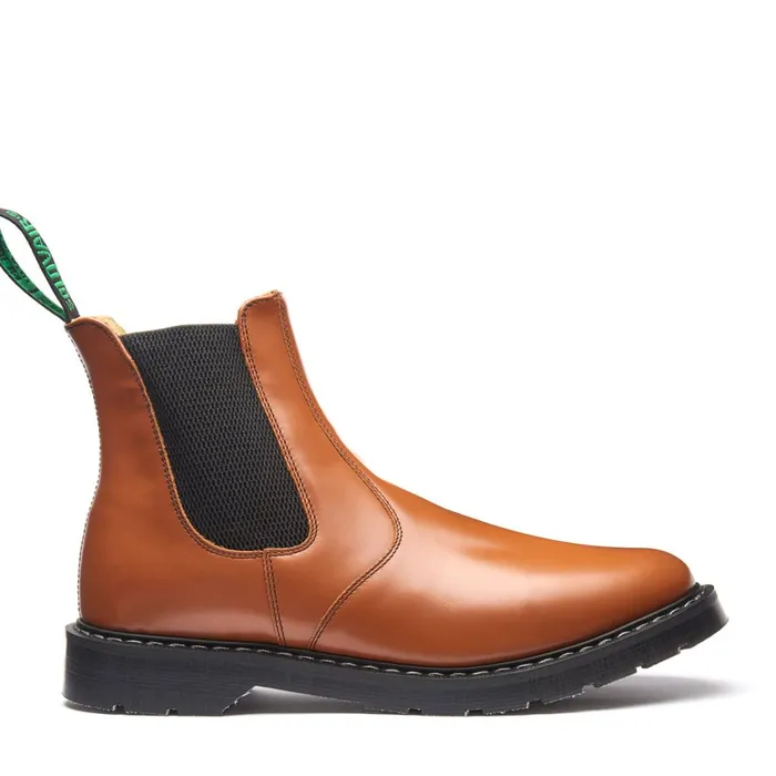 Men Solovair Dealer Boots Tan HiShine Dealer Boot