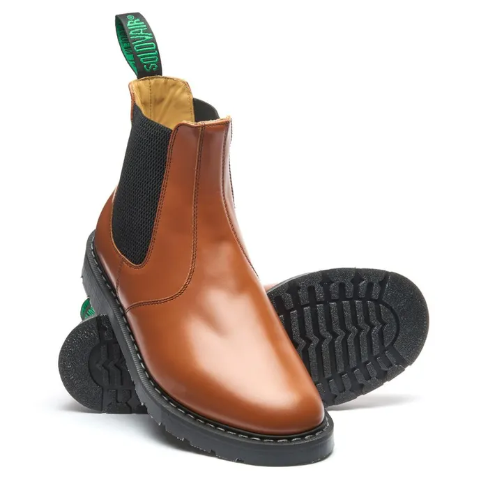 Men Solovair Dealer Boots Tan HiShine Dealer Boot
