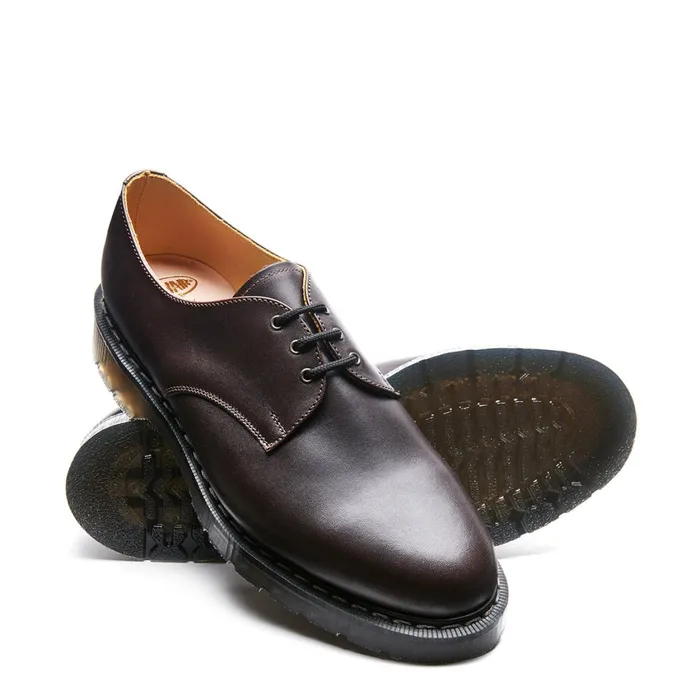 Men Solovair Gibson Shoes Dark Brown Greasy Gibson Shoe