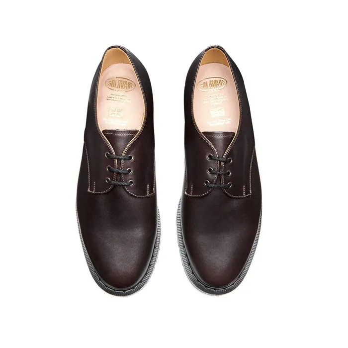 Men Solovair Gibson Shoes Dark Brown Greasy Gibson Shoe