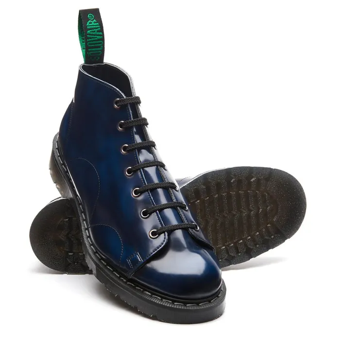 Men Solovair Monkey Boots Navy RubOff Vegan Monkey Boot