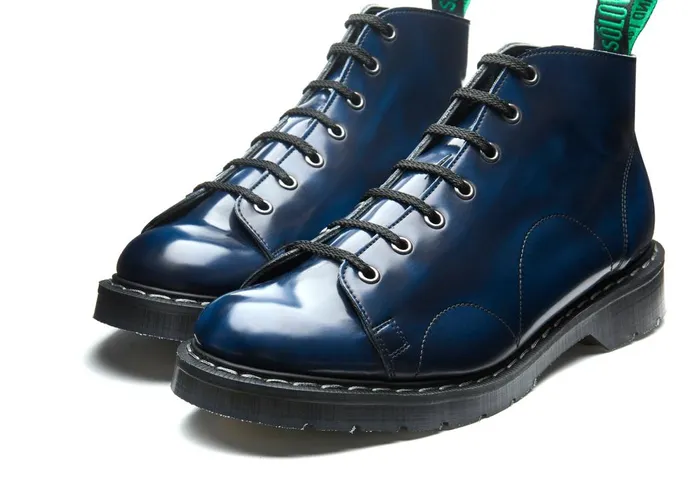 Men Solovair Monkey Boots Navy RubOff Vegan Monkey Boot