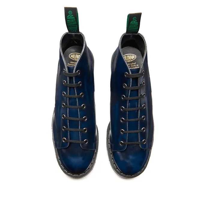 Men Solovair Monkey Boots Navy RubOff Vegan Monkey Boot