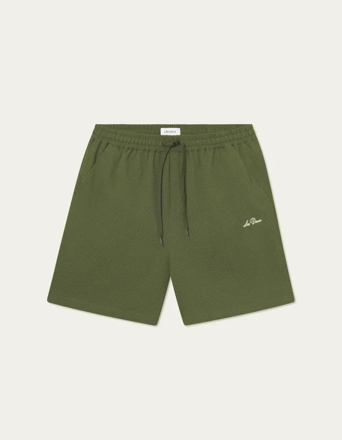 Men Stan Seersucker Swim Shorts 20 8211 Chive Green Les Deux Shorts