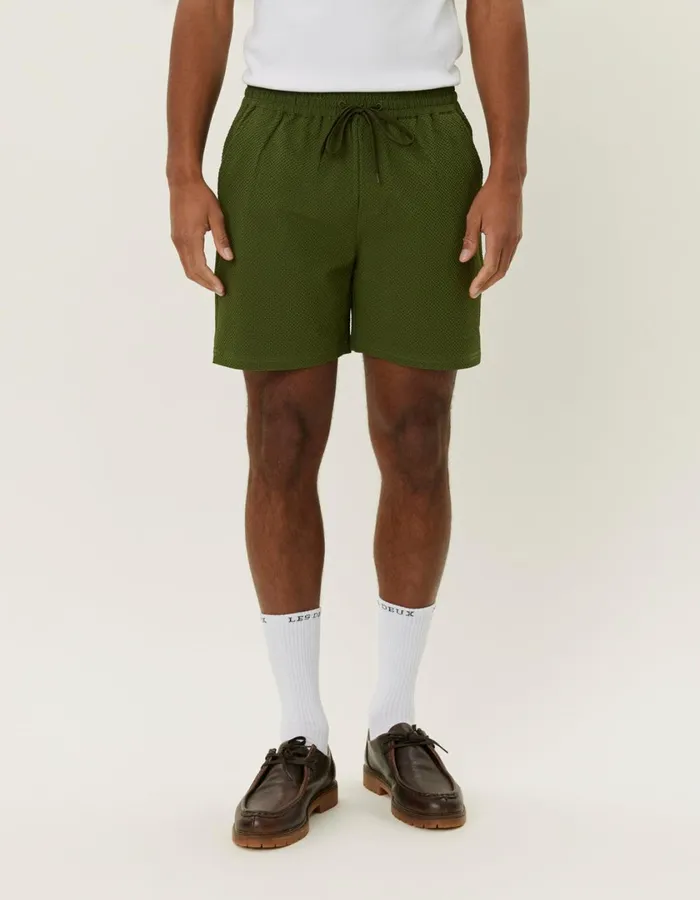 Men Stan Seersucker Swim Shorts 20 8211 Chive Green Les Deux Shorts