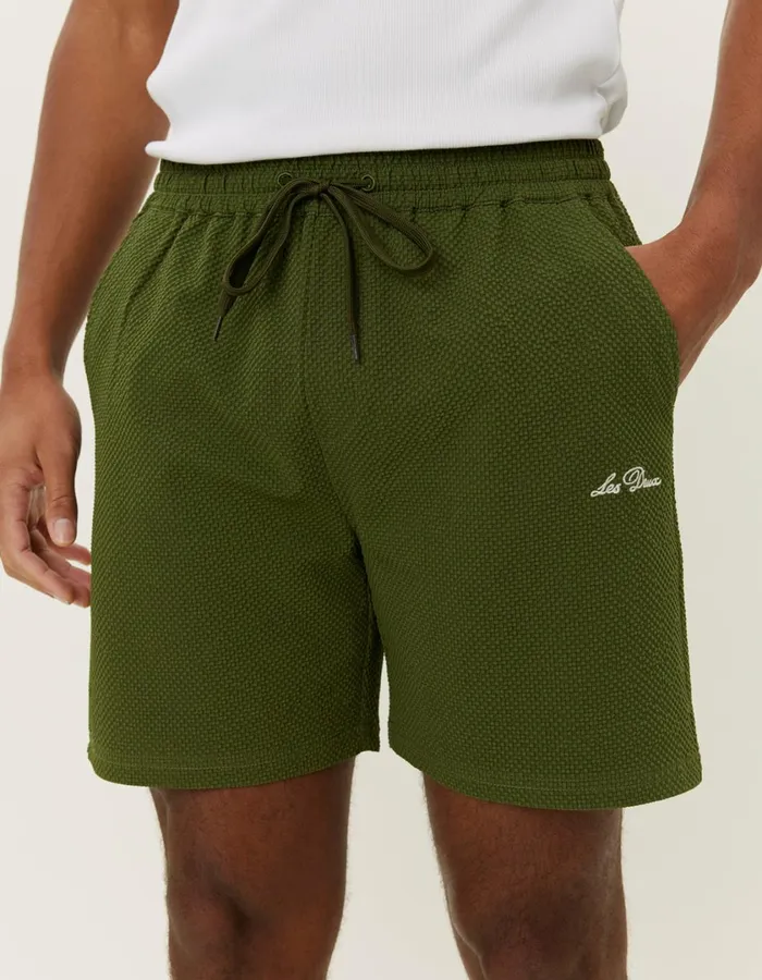 Men Stan Seersucker Swim Shorts 20 8211 Chive Green Les Deux Shorts