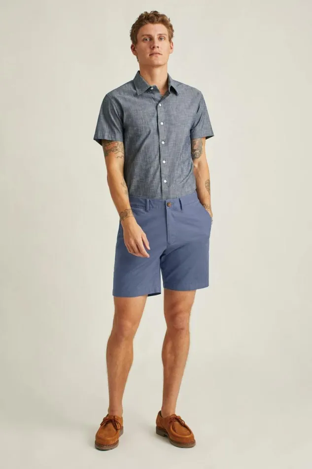 Men Stretch Lightweight Chino Shorts Lake Blue Bonobos Chino Shorts