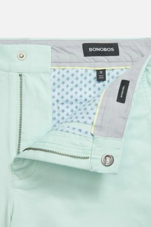 Men Stretch Washed Chino Shorts Green Glass Bonobos Chino Shorts