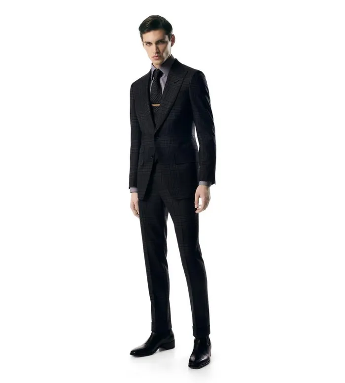 Men Suits Tom Ford Grand Check Shelton Suit Grey Men Suits Tom Ford Grand Check Shelton Suit Grey