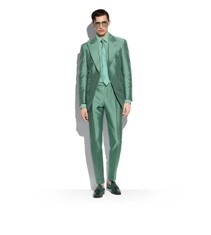 Men Suits Tom Ford Iridescent Twill Atticus Suit Sage Men Suits Tom Ford Iridescent Twill Atticus Suit Sage