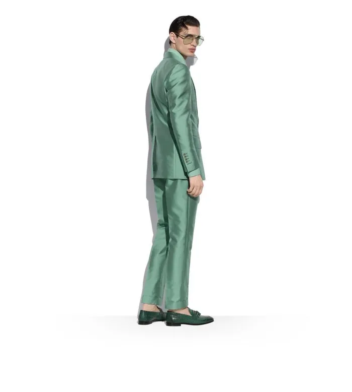 Men Suits Tom Ford Iridescent Twill Atticus Suit Sage Men Suits Tom Ford Iridescent Twill Atticus Suit Sage