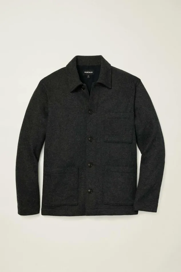 Men Sweater Chore Jacket Grey Navy Bonobos Overshirts