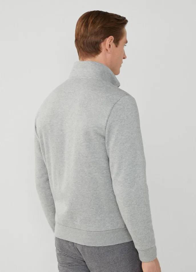 Men Sweatshirts Hackett London Classic Fit Full Zip Cardigan Marl Grey
