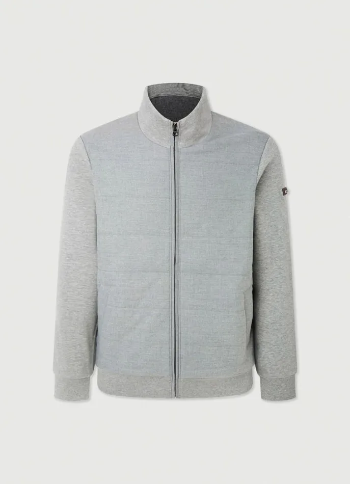 Men Sweatshirts Hackett London Classic Fit Full Zip Cardigan Marl Grey