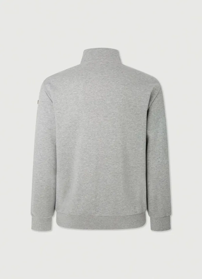 Men Sweatshirts Hackett London Classic Fit Full Zip Cardigan Marl Grey