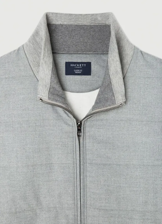 Men Sweatshirts Hackett London Classic Fit Full Zip Cardigan Marl Grey