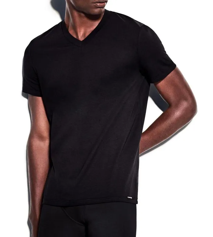 Men TSHIRTS Tom Ford Cotton VNeck TShirt Black Men TSHIRTS Tom Ford Cotton VNeck TShirt Black