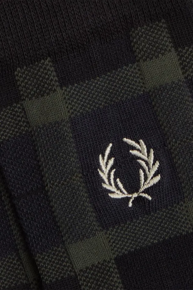 Men Tartan Socks Field Greenlight Oyster Fred Perry Accessories