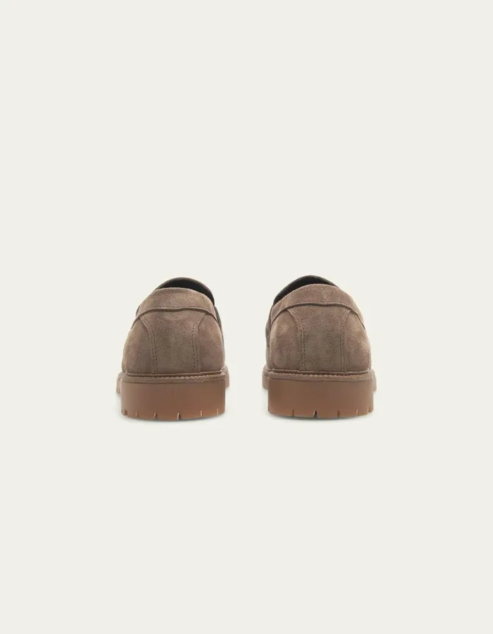 Men Taylor Suede Penny Loafer 8211 Walnut Les Deux Shoes