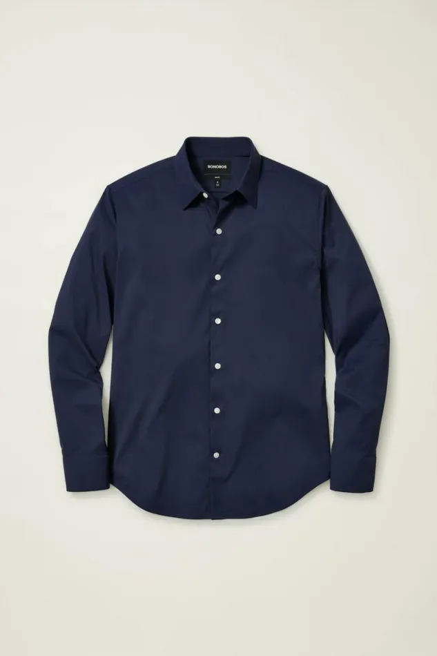 Men Tech Button Down Shirt Navy Bonobos Casual Shirts