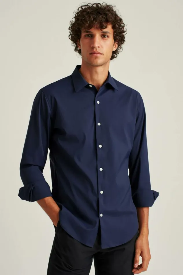 Men Tech Button Down Shirt Navy Bonobos Casual Shirts