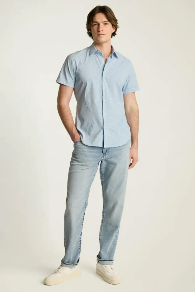 Men Tech Short Sleeve Shirt Light Blue Bordeta Floral Bonobos Short Sleeve Shirts Men Tech Short Sleeve Shirt Light Blue Bordeta Floral Bonobos Short Sleeve Shirts