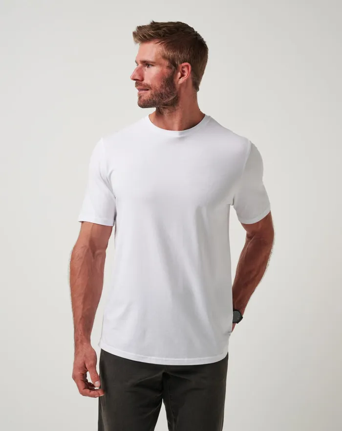 Men Tees TravisMathew CLOUD CREW TEE White