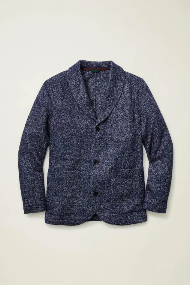Men The Cozy Shacket Navy Marl Bonobos Jackets and Coats
