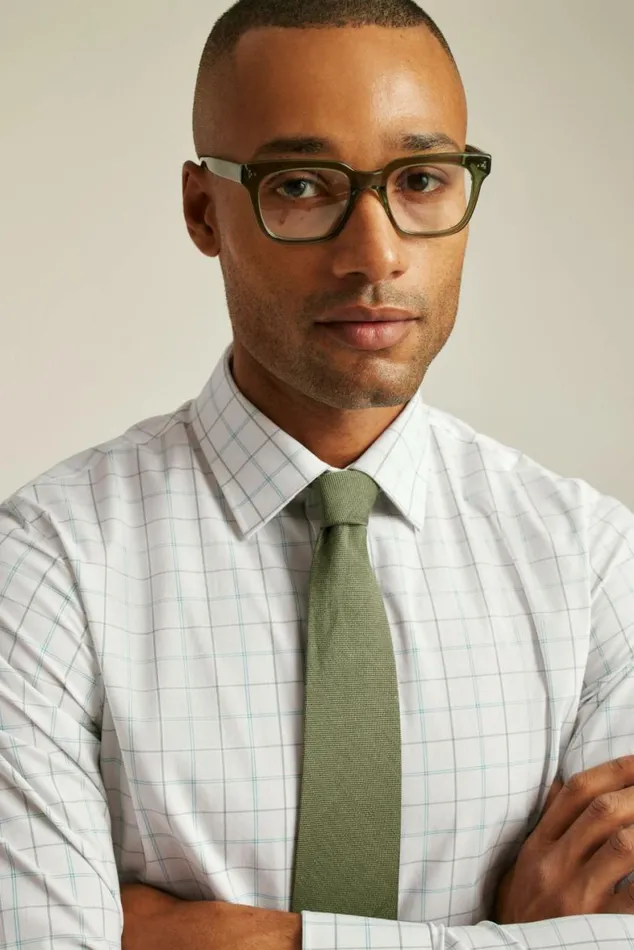 Men The Desk To Dinner Shirt Blue Green Windowpane Bonobos Business Casual Shirts