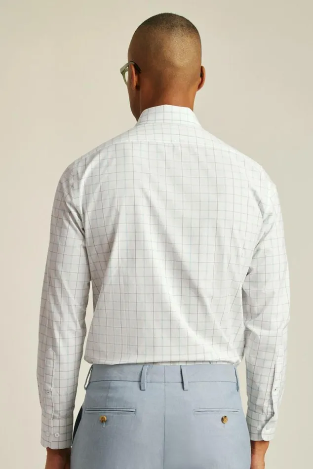 Men The Desk To Dinner Shirt Blue Green Windowpane Bonobos Business Casual Shirts