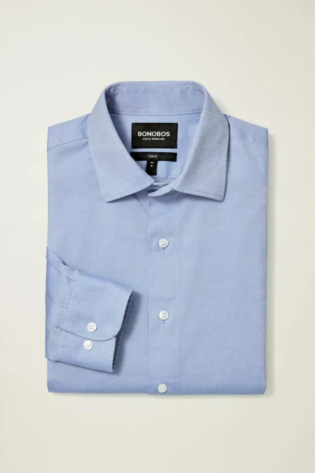 Men The Desk To Dinner Shirt Blue Texture Bonobos Business Casual Shirts