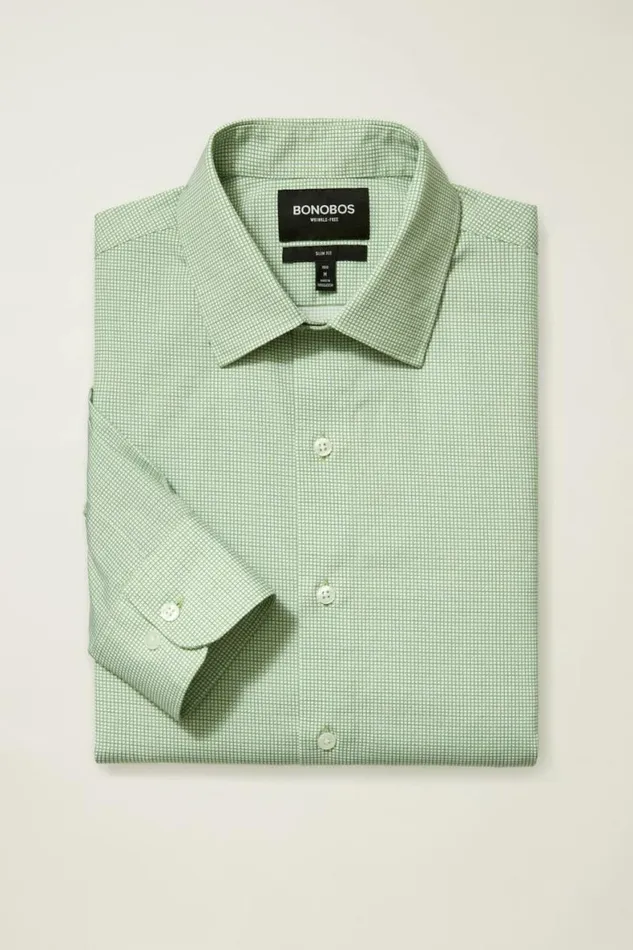 Men The Desk To Dinner Shirt Green Paradise Geo Bonobos Business Casual Shirts