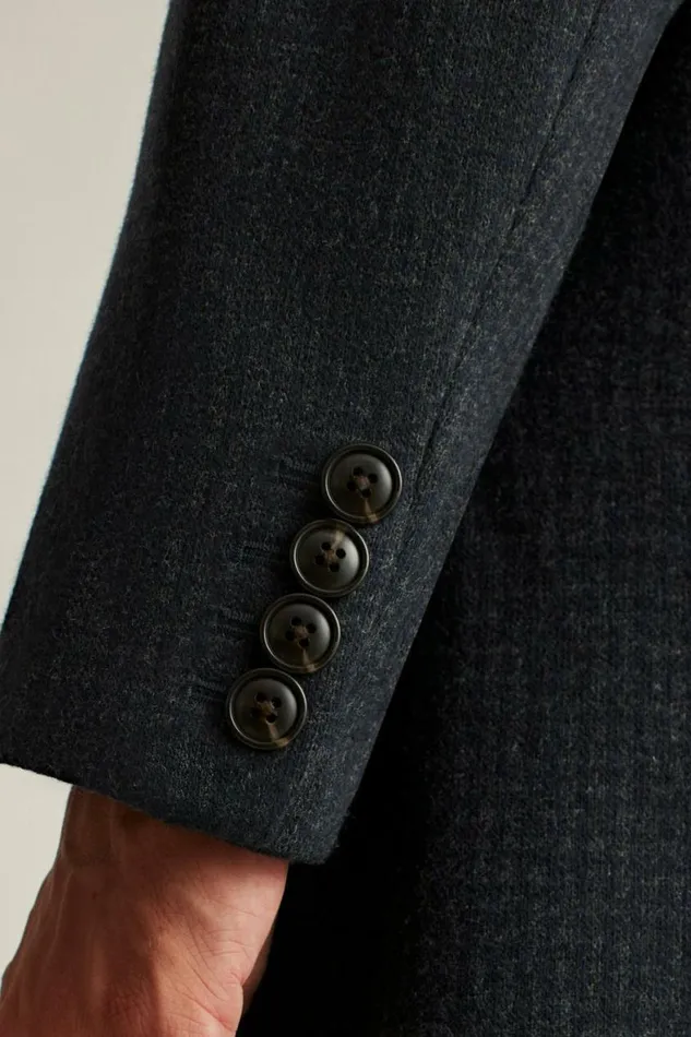 Men The Italian Wool Top Coat Navy Charcoal Houndstooth Bonobos Jackets and Coats