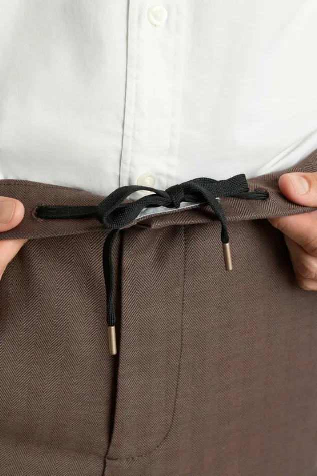 Men The Off Duty Pant Chocolate Brown Herringbone Bonobos Seasonal Pants
