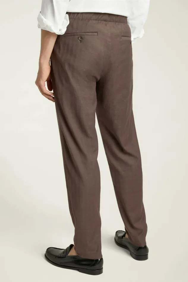 Men The Off Duty Pant Chocolate Brown Herringbone Bonobos Seasonal Pants