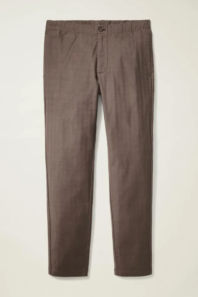 Men The Off Duty Pant Chocolate Brown Herringbone Bonobos Seasonal Pants