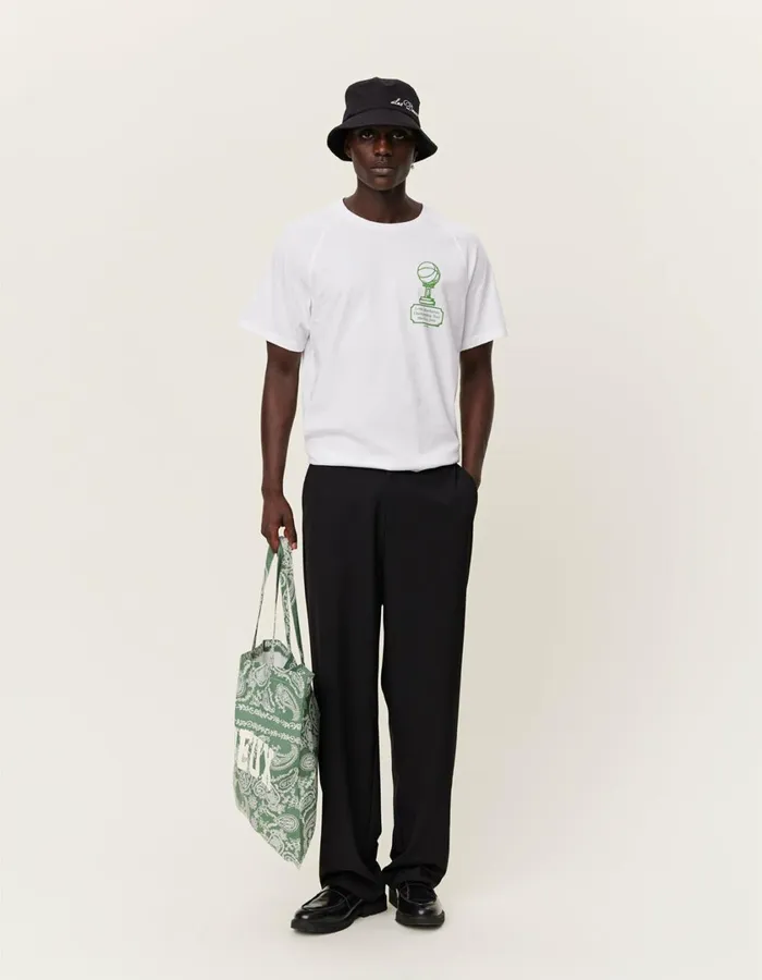 Men Tournament TShirt 8211 WhiteVintage Green Les Deux Tshirts