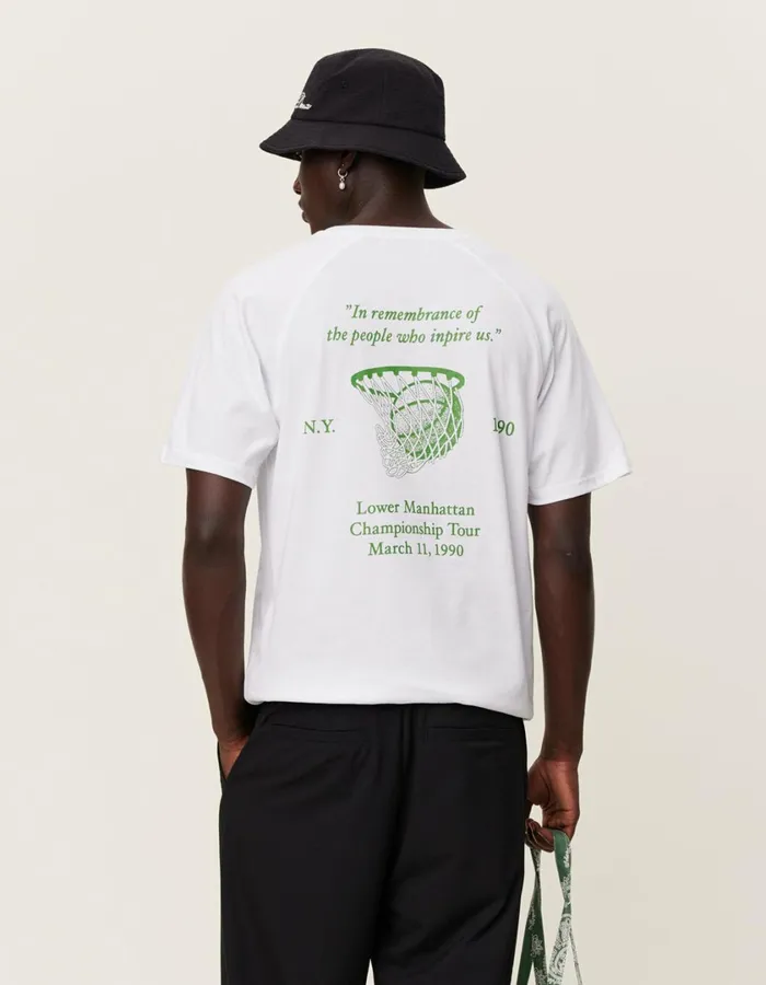 Men Tournament TShirt 8211 WhiteVintage Green Les Deux Tshirts