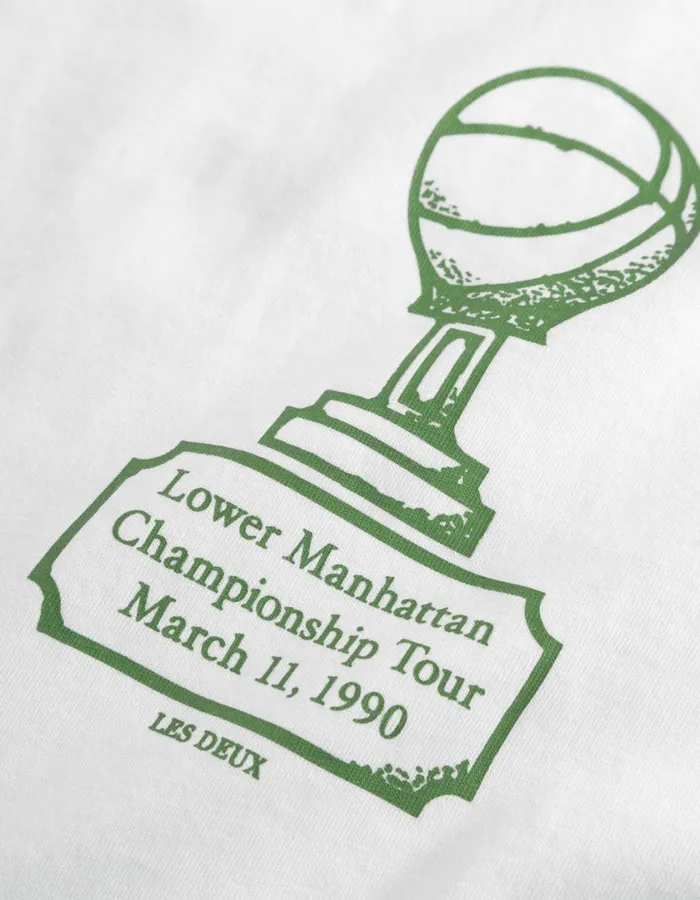 Men Tournament TShirt 8211 WhiteVintage Green Les Deux Tshirts