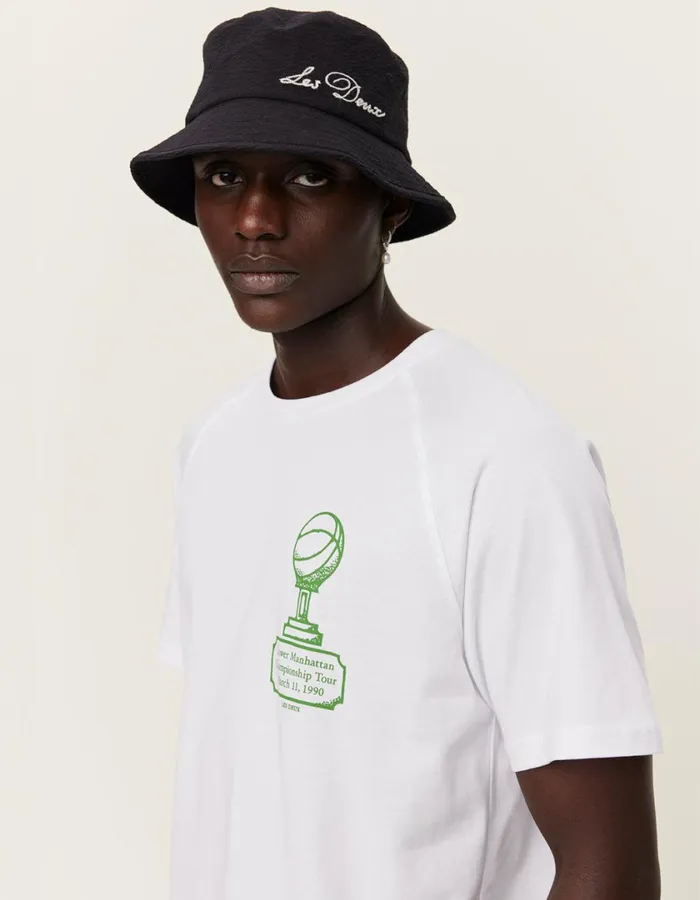 Men Tournament TShirt 8211 WhiteVintage Green Les Deux Tshirts