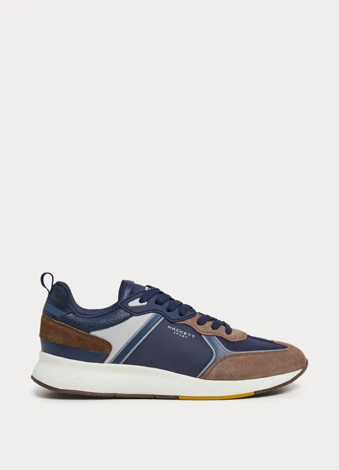 Men Trainers Hackett London Running Shoes Sand Beige