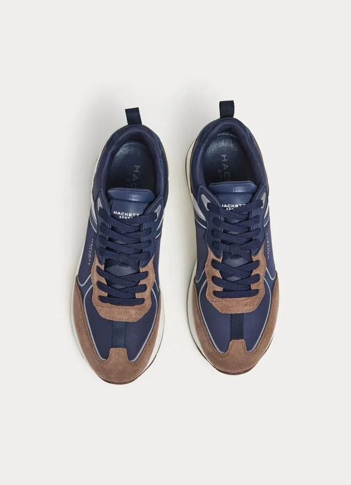 Men Trainers Hackett London Running Shoes Sand Beige